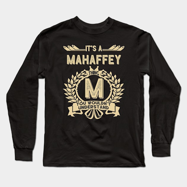 Mahaffey Long Sleeve T-Shirt by Ban Guns Not Books- Typography fullcolor